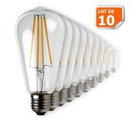 LampesEcoEnergie Lot de 10 Ampoules Led Filament ST64 Style Edison Teardrop 7 watt (eq.52 watt) Culot E27