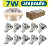 Lot de 10 Ampoules LED GU10 7W eq 70W Blanc Froid 6500 K - TEMPSA - AMPOULE LED - Argent