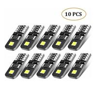 Lot de 10 ampoules LED T10 au xénon pour voiture, 12 V, chipsets W5W 2825 6000 K, ultra transparentes, pour plafonnier, carte, marq