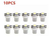Lot de 10 ampoules LED T5 B8 5D pour tableau de bord, design universel, haute luminosité, lumière blanche,
