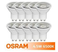 Lot de 10 ampoules LED VALUE PAR16 GU10 4,5W 6500K 350lm 60° Osram [EEK: F]