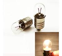 Lot de 10 ampoules miniatures E10 24 V 2 W T10 x 28 à culot à vis Blanc chaud pour expériences pédagogiques DIY