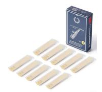 Lot de 10 anches de saxophone alto - Force 1,0 à 3,5 - Séchage à l'air libre - Pour pièces en bois - Avec étuis en plastique pour un son et une réponse stables (Strength 3)