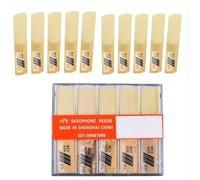 Lot de 10 anches de saxophone alto professionnel, force 2,5, pointe plus fine, ton clair, facile à jouer, anches traditionnelles pour débutants et professionnels