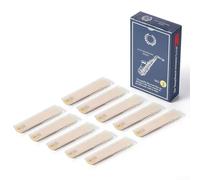Lot de 10 anches pour saxophone alto - Force 1,0 à 3,5 - Séchage à l'air libre - Avec étui individuel en plastique - Pour un son stable et une réponse - Force 2
