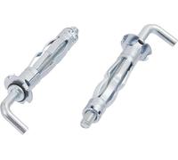 Lot de 10 ancrages en métal pour mur creux M4 x 38 mm, crochet en L pour fixation de plaque de plâtre, mur creux, à cavités Molly (Pack de 10) A10B