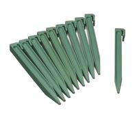 Lot de 10 Ancres pour bordure de jardin polyéthylène recyclé Vert - H 26,7 x 1,9 x 1,8 cm