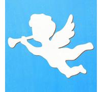 Lot de 10 anges en bois blanc - Largeur : 3 à 50 cm - Taille au choix - Taille : 4 cm