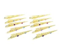 Lot de 10 anneaux à ongles en alliage texturé pour la danse du ventre, Halloween et les fêtes à thème, bijoux de Noël