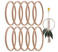 Lot de 10 anneaux attrape-rêves, décoration murale, ronds, en bois, réutilisables, pour la fabrication de couronnes, pour bureau, chambre à coucher, salon, Noël, anniversaire, mariage, F