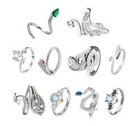 Lot de 10 anneaux crochetés réglables pour le tissage à la main - Accessoire de mode, taille unique, Comme décrit, Comme décrit.