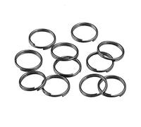 Lot de 10 anneaux de jonction à double ouverture pour la fabrication de bijoux (6 mm, gris métallique)