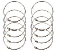 Lot de 10 anneaux de reliure extra larges de 11,2 cm plaqué nickel pour livres, porte-clés, idéal pour le bureau, l'école, les magasins de détail, les fournitures d'artisanat