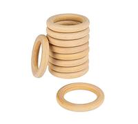 Lot de 10 anneaux en bois - Pour projet de bricolage - De qualité supérieure - Diamètre : 5 cm - Épaisseur : 8 mm, couleur naturelle