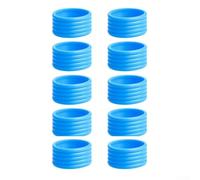 Lot de 10 anneaux fixes en silicone pour raquette de tennis et de pickleball, ajustement sûr, empêche le glissement, accessoire réutilisable pour les joueurs (bleu)