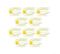 Lot de 10 appâts flottants souples phosphorescents avec structure oursin et moustaches pour bar, optimisés pour lacs, rivières, réservoirs et étangs de pêche (petit jaune)