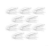 Lot de 10 appâts flottants souples phosphorescents avec structure oursin et moustaches pour bar, optimisés pour lacs, rivières, réservoirs et étangs de pêche (petit blanc)