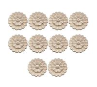 Lot de 10 appliques de décoration florale circulaire en bois de qualité supérieure sculptées à la main de style européen pour décoration murale
