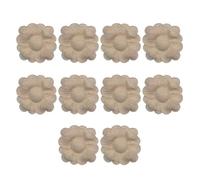 Lot de 10 appliques florales rondes en bois massif fabriquées à la main pour décoration d'intérieur