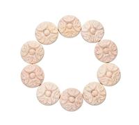 Lot de 10 appliques rondes en bois sculpté non peintes (diamètre 3 cm) pour miroirs d'accentuation, coins, placard, commode, lit, meubles, travaux manuels