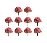 Lot de 10 arbres fleuris à petite échelle pour jardins miniatures 1:100 avec design réaliste pour une utilisation dans les dioramas et les décorations de scène
