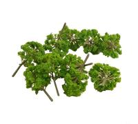 Lot de 10 arbres miniatures de 9 cm pour HO OO pour train ferroviaire, paysage de diorama, verdure miniature réaliste en résine plastique pour construction ferroviaire, décoration de table de sable