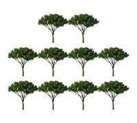 Lot de 10 arbres miniatures de train 5 cm pour tracés ferroviaires | Feuillage en plastique réaliste, noyau en fil de fer flexible, 5 cm de hauteur, idéal pour les plans de train