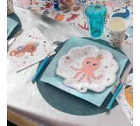 Lot de 10 assiettes en carton « Under the Sea » pour fête d'anniversaire, fête d'anniversaire pour enfants, motif pieuvre