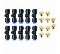 Lot de 10 atomiseurs d'eau en laiton pour irrigation de jardin et terrasse avec design anti-fuite et verrou coulissant (bleu)