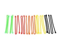 Lot de 10 attaches de câble en silicone Outdoorm, 45,7 cm (18 pouces), diamètre 5 mm, multifonctionnelles, rouges, oranges, jaunes, vertes et noires. Attaches de câble flexibles