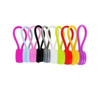 Lot de 10 attaches de câble magnétiques réutilisables, organisation de cordons, attaches magnétiques en silicone pour regrouper des objets, marqueur de livre, multicolore en silicone