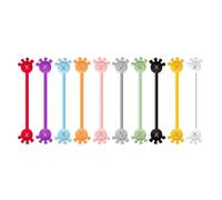 Lot de 10 attaches de câble multi-usages en silicone pour organiser les cordons, marque-pages, aimant de réfrigérateur