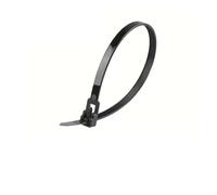 Lot de 10 attaches de câble réutilisables avec boucle à libération rapide | Attaches amovibles en nylon mélangé noir et blanc pour la maison, le bureau et l'atelier (noir, 10 pièces)