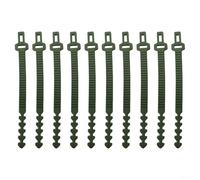 Lot de 10 attaches réglables pour plantes en caoutchouc souple pour la croissance des arbres en plein air, 24 cm de long, vert
