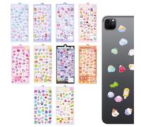 Lot de 10 autocollants 3D pour - Motif amusant en de dessin animé - Réutilisables - Pour maison, salle de te, étui de téléphone, carnet