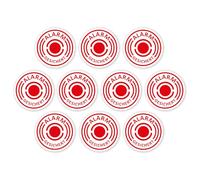 Lot de 10 autocollants alarme sécurisée I petit Ø 2 cm I Attention bâtiment objet système d’alarme I pour fenêtre vitre, porte I autocollant intérieur à impression miroir I hin433