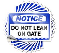 Lot de 10 autocollants amusants avec inscription « Do Not Lean On Gate » pour adultes (8 x 12 cm)