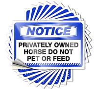 Lot de 10 autocollants amusants avec inscription « Privately Owned Horse Do Not Pet Or Feed » - Décoration murale coquine pour adultes (8 x 12 cm)
