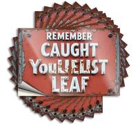 Lot de 10 autocollants amusants avec panneau d'avertissement rouillé « Remember, Caught You'll Rust Leaf » pour voiture (12 x 18 cm)