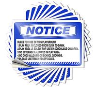 Lot de 10 autocollants amusants avec règles pour l'utilisation de cette aire de jeu Play Aea is Closed from Dusk to Dawn - Lot de 10 autocollants vintage pour décoration de bar (12 x 18 cm)