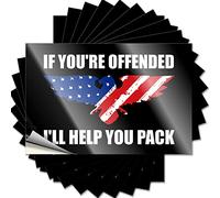 Lot de 10 autocollants amusants « If You're Offended I'll Help You Pack » - Accessoires de voiture - Autocollants inappropriés (6 x 9 cm)