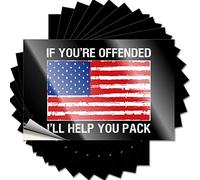 Lot de 10 autocollants amusants « If You're Offended I'll Help You Pack » - Accessoires de voiture - Autocollants inappropriés (12 x 18 cm)