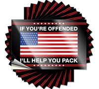 Lot de 10 autocollants amusants « If You're Offended I'll Help You Pack » pour voiture (8 x 12 cm)