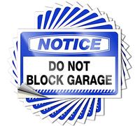Lot de 10 autocollants amusants pour adultes avec inscription « Notice Do Not Block » pour garage (6 x 9 cm)