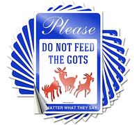 Lot de 10 autocollants amusants pour adultes avec inscription « Please Don't Feed The Goats No Matter What They Say » (8 x 12 cm)