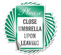Lot de 10 autocollants amusants pour boîte à outils avec inscription « Please Close Umbrella Upon Leaving » pour homme (8 x 12 cm)