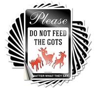 Lot de 10 autocollants amusants pour boîte à outils avec inscription « Please Don't Feed The Goats, No Matter What They Say » pour homme (8 x 12 cm)