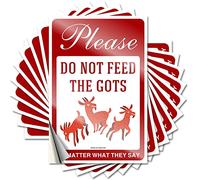 Lot de 10 autocollants amusants pour boîte à outils « Please Don'T Feed The Goats, No Matter What They Say » (8 x 12 cm)