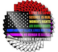 Lot de 10 autocollants amusants pour boîte à outils Science is Real Black Lives Matter BLM Love Rainbow - Pour garage et homme - 6 x 9 cm