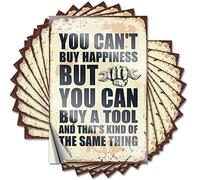 Lot de 10 autocollants amusants pour boîte à outils « You Can't Buy Happiness But Can A Tools » (12 x 18 cm)